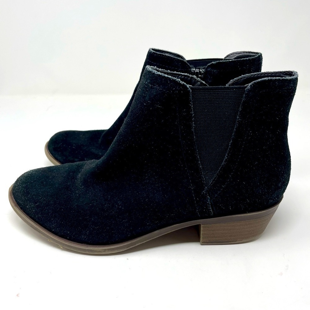 Kensie Black Leather Ankle Boots – Side Zip, Almond Toe, Size 9